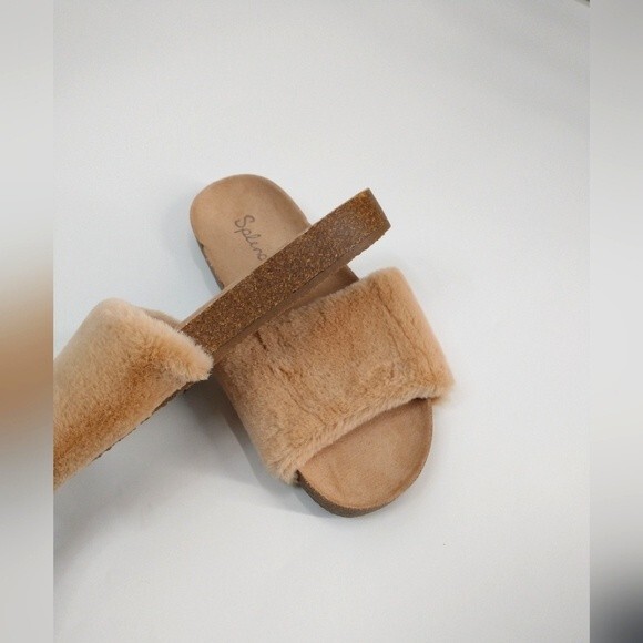 Splendid Women Slippers Faux fur Beige Color Size 7 - Picture 3 of 8